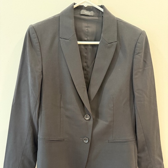 Theory - Black "Nichelle" Wool 2 Button Blazer Suit Jacket, Size 10 - Picture 1 of 4